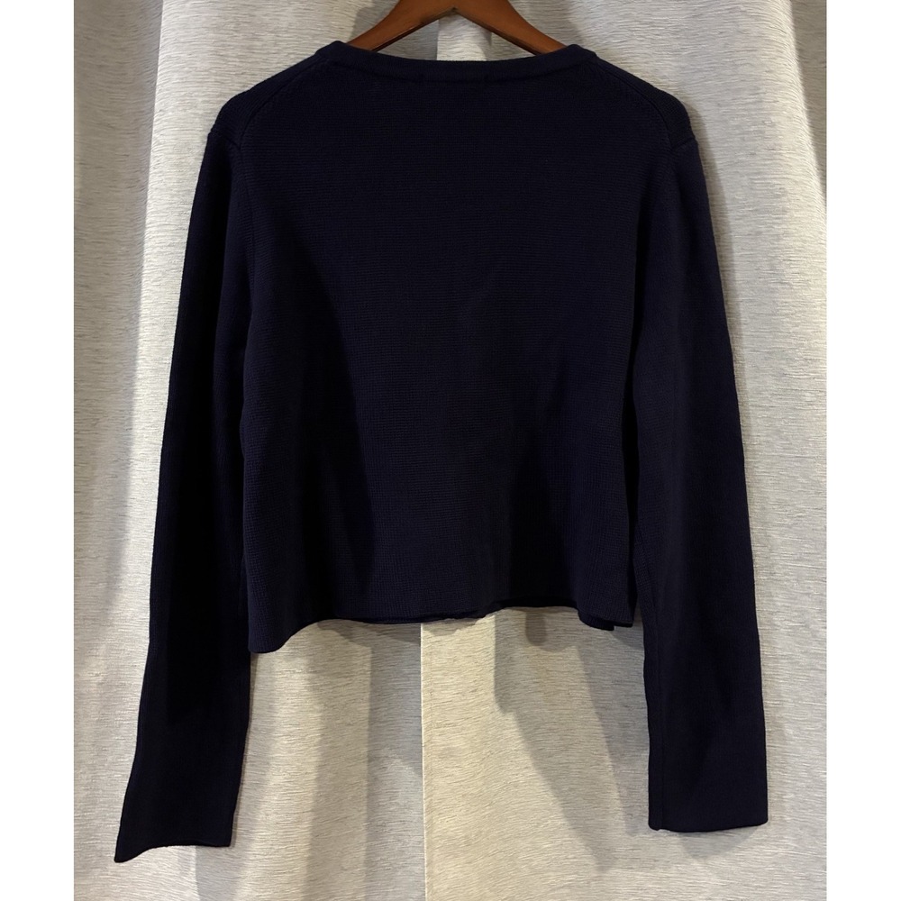 Boden Embellished Bees Sweater Jacket Cardigan Navy Blue Beaded Size 14 US NWT - Picture 5 of 7